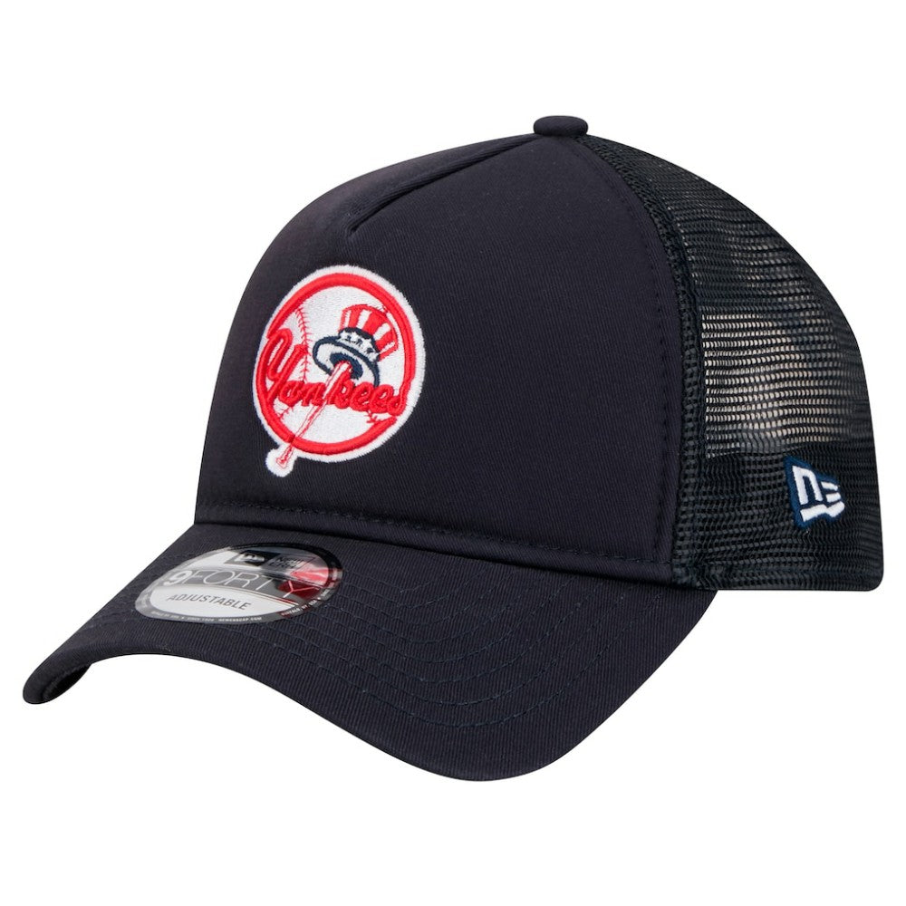 New York Yankees 9FORTY A-Frame Trucker Adjustable Hat Navy | New Era