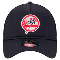 New York Yankees 9FORTY A-Frame Trucker Adjustable Hat Navy | New Era