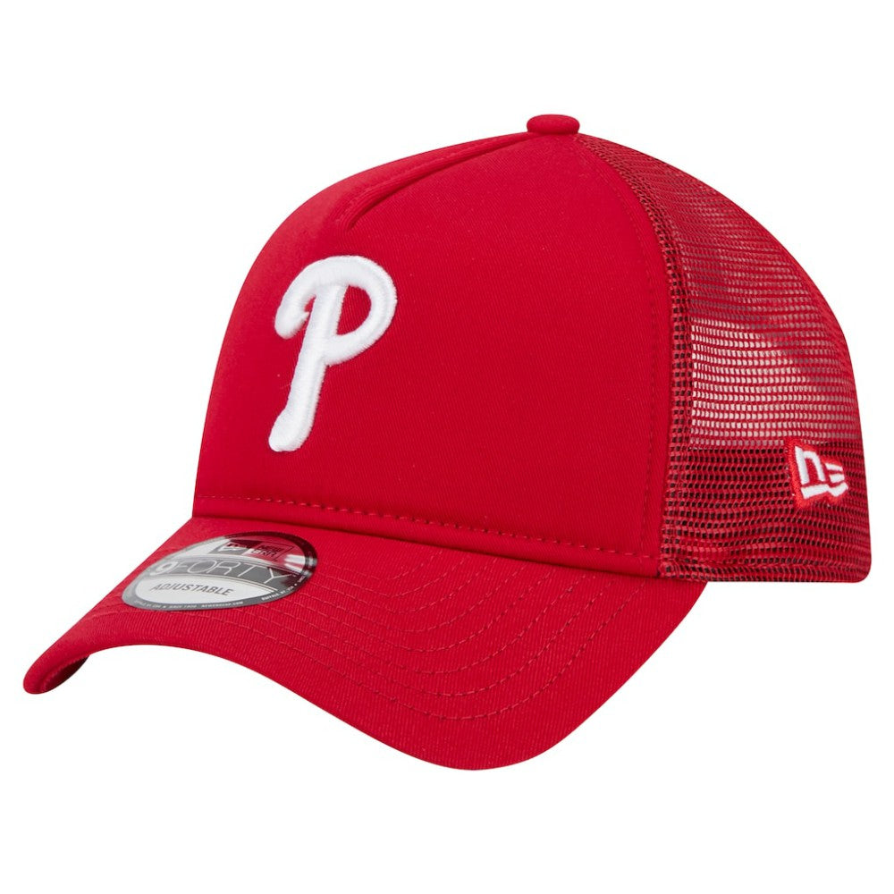 Philadelphia Phillies 9FORTY A-Frame Trucker Adjustable Hat Red | New Era