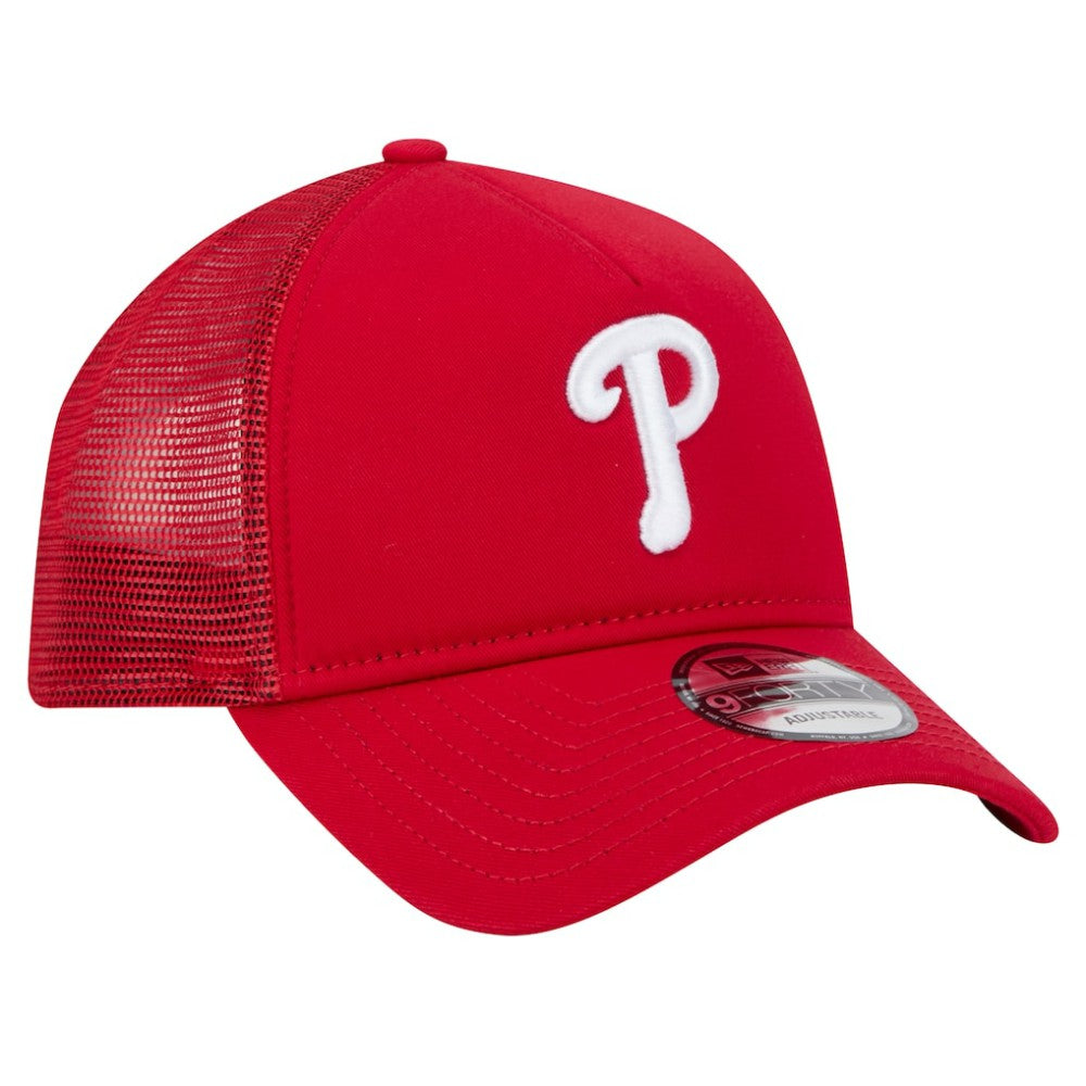 Philadelphia Phillies 9FORTY A-Frame Trucker Adjustable Hat Red | New Era