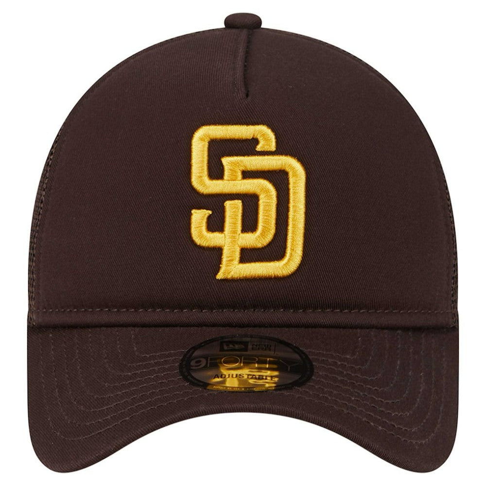 San Diego Padres 9FORTY A-Frame Trucker Adjustable Hat Brown | New Era