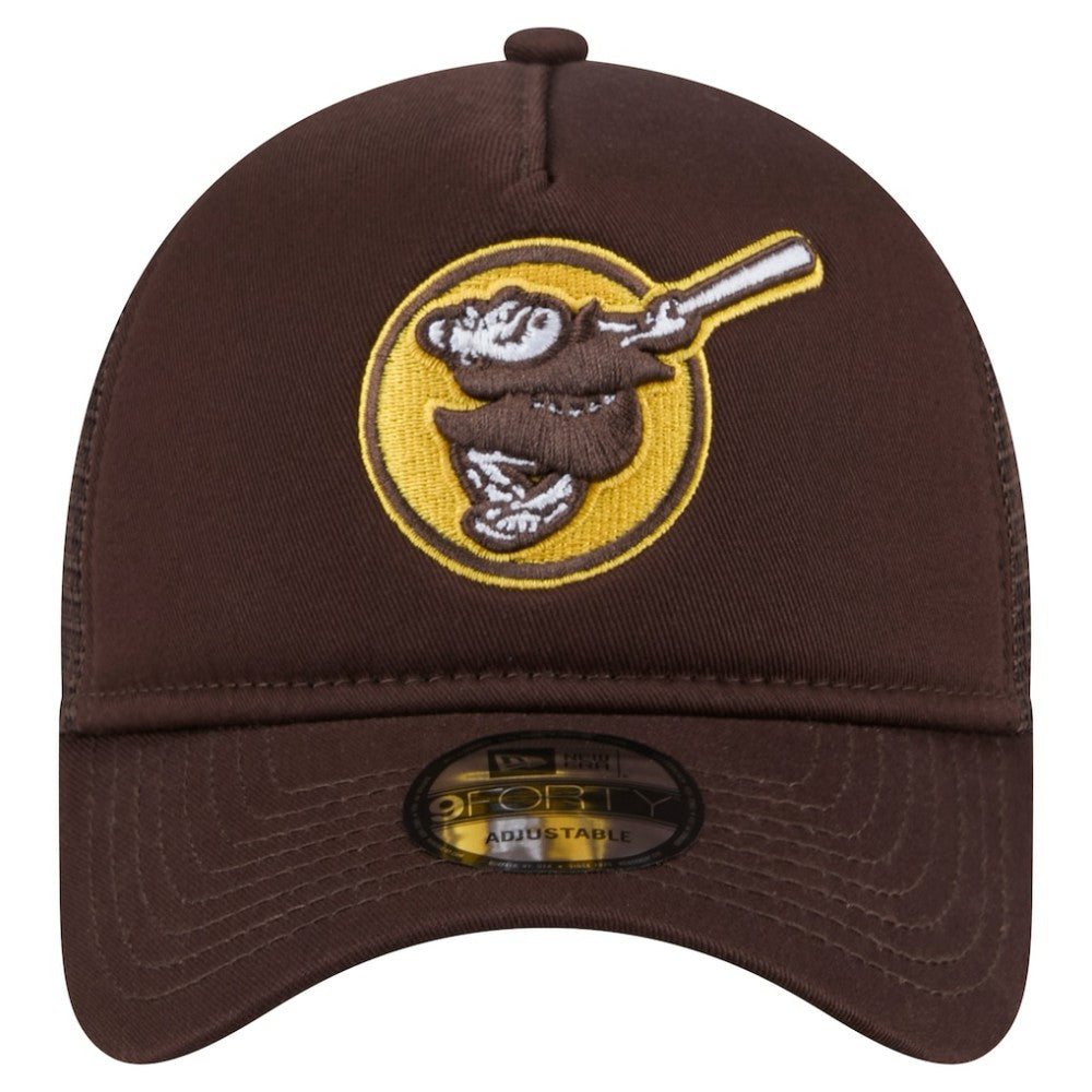 San Diego Padres 9FORTY A-Frame Trucker Adjustable Hat Brown | New Era