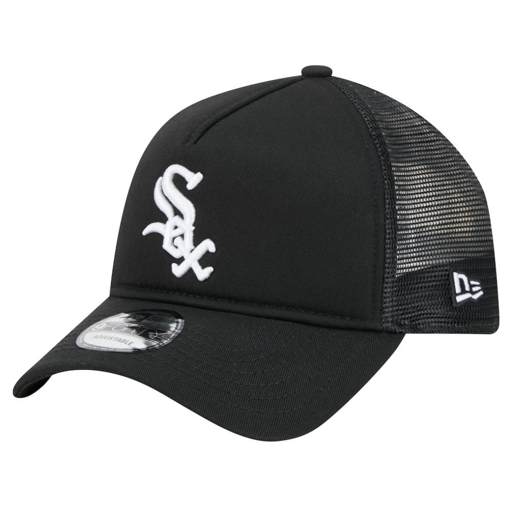 Chicago White Sox 9FORTY A-Frame Trucker Adjustable Hat Black | New Era