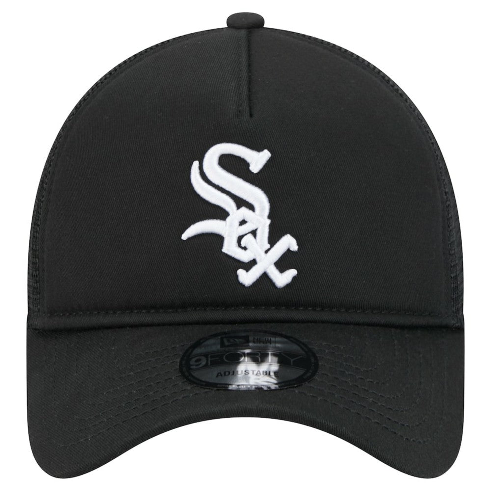 Chicago White Sox 9FORTY A-Frame Trucker Adjustable Hat Black | New Era