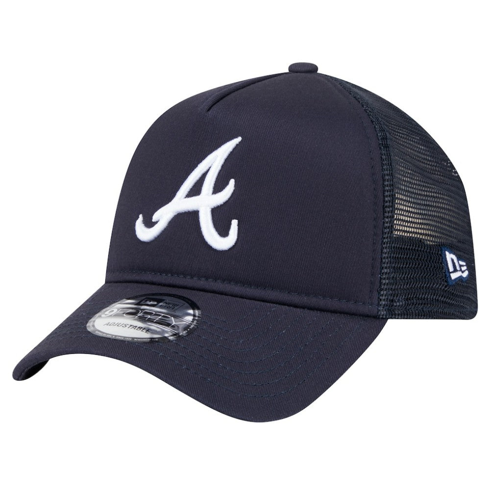 Atlanta Braves 9FORTY A-Frame Trucker Adjustable Hat Navy | New Era