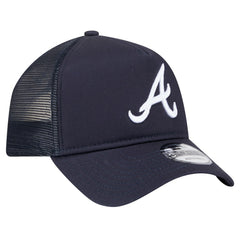 Atlanta Braves 9FORTY A-Frame Trucker Adjustable Hat Navy | New Era