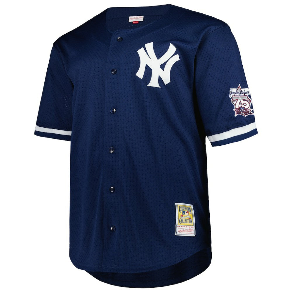 Derek Jeter New York Yankees Big & Tall Cooperstown Mesh Batting Practice Jersey Navy | Mitchell & Ness