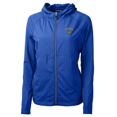 Seattle Mariners Cutter & Buck Women's City Connect Adapt Eco Knit Hybrid Recycled Full-Zip Hooded Jacket Blue