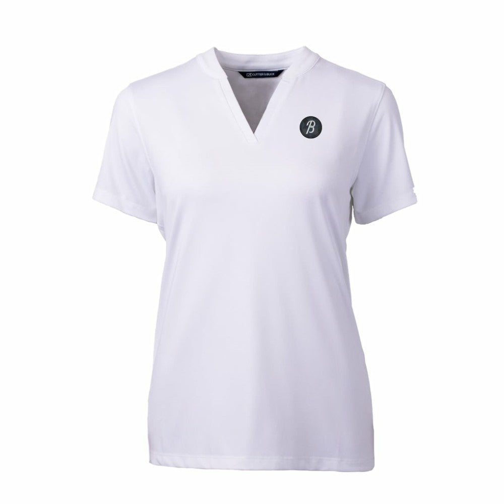 Baltimore Orioles Cutter & Buck Women's City Connect DryTec Forge Stretch V-Neck Blade Top White
