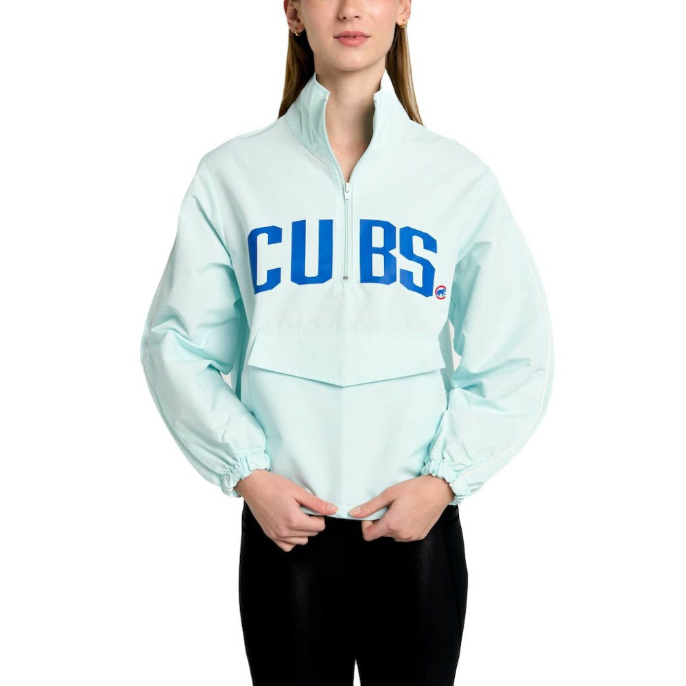 Chicago Cubs Lusso Women's Parker Half-Zip Jacket Light Blue