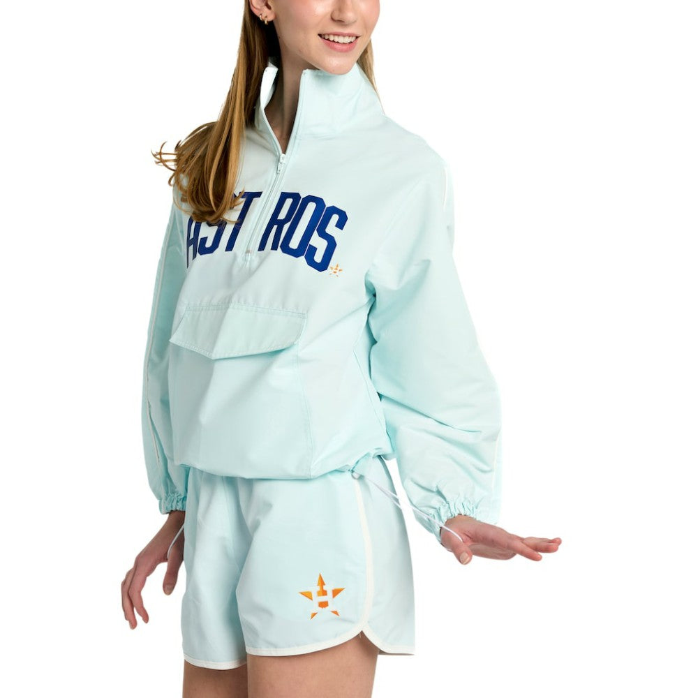 Houston Astros Lusso Women's Parker Half-Zip Jacket Light Blue