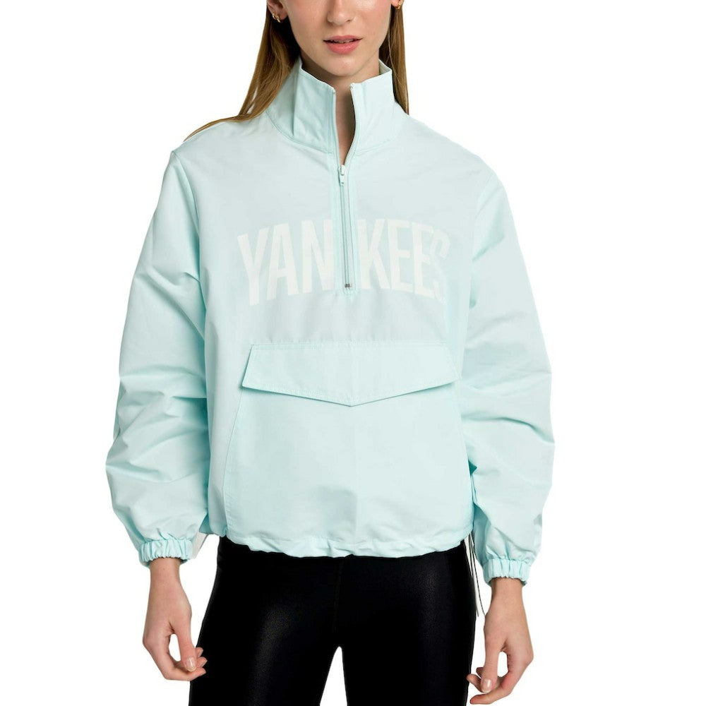 New York Yankees Lusso Women's Parker Half-Zip Jacket Light Blue