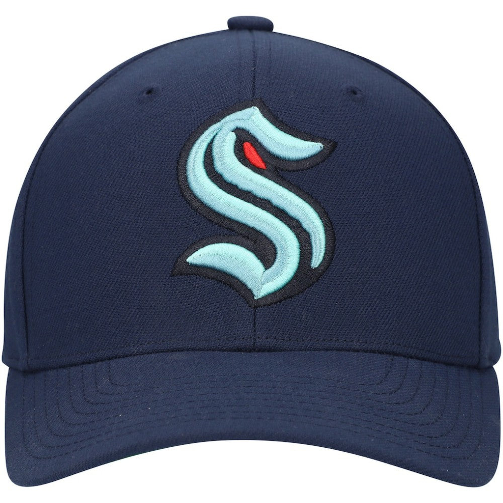 Seattle Kraken Mitchell & Ness Team Ground Pro Adjustable Hat Deep Sea Blue