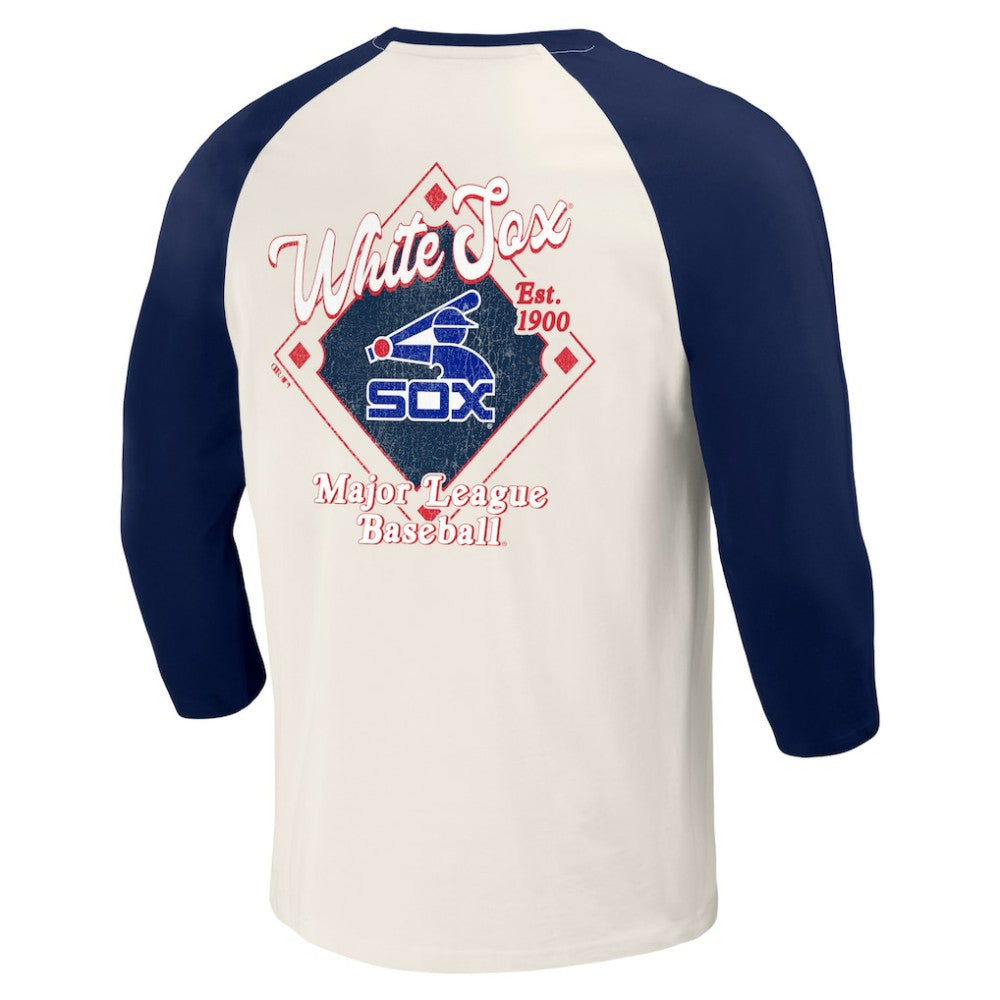 Chicago White Sox Darius Rucker Collection Cooperstown Collection Raglan 3/4-Sleeve T-Shirt Navy/White