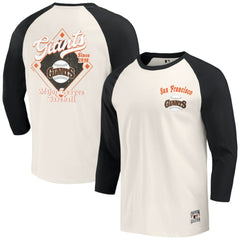 San Francisco Giants Darius Rucker Collection Cooperstown Collection Raglan 3/4-Sleeve T-Shirt Black/White
