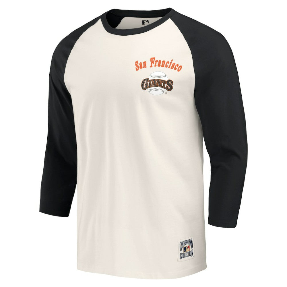 San Francisco Giants Darius Rucker Collection Cooperstown Collection Raglan 3/4-Sleeve T-Shirt Black/White