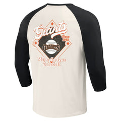 San Francisco Giants Darius Rucker Collection Cooperstown Collection Raglan 3/4-Sleeve T-Shirt Black/White