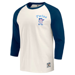 Minnesota Twins Darius Rucker Collection Cooperstown Collection Raglan 3/4-Sleeve T-Shirt Navy/White
