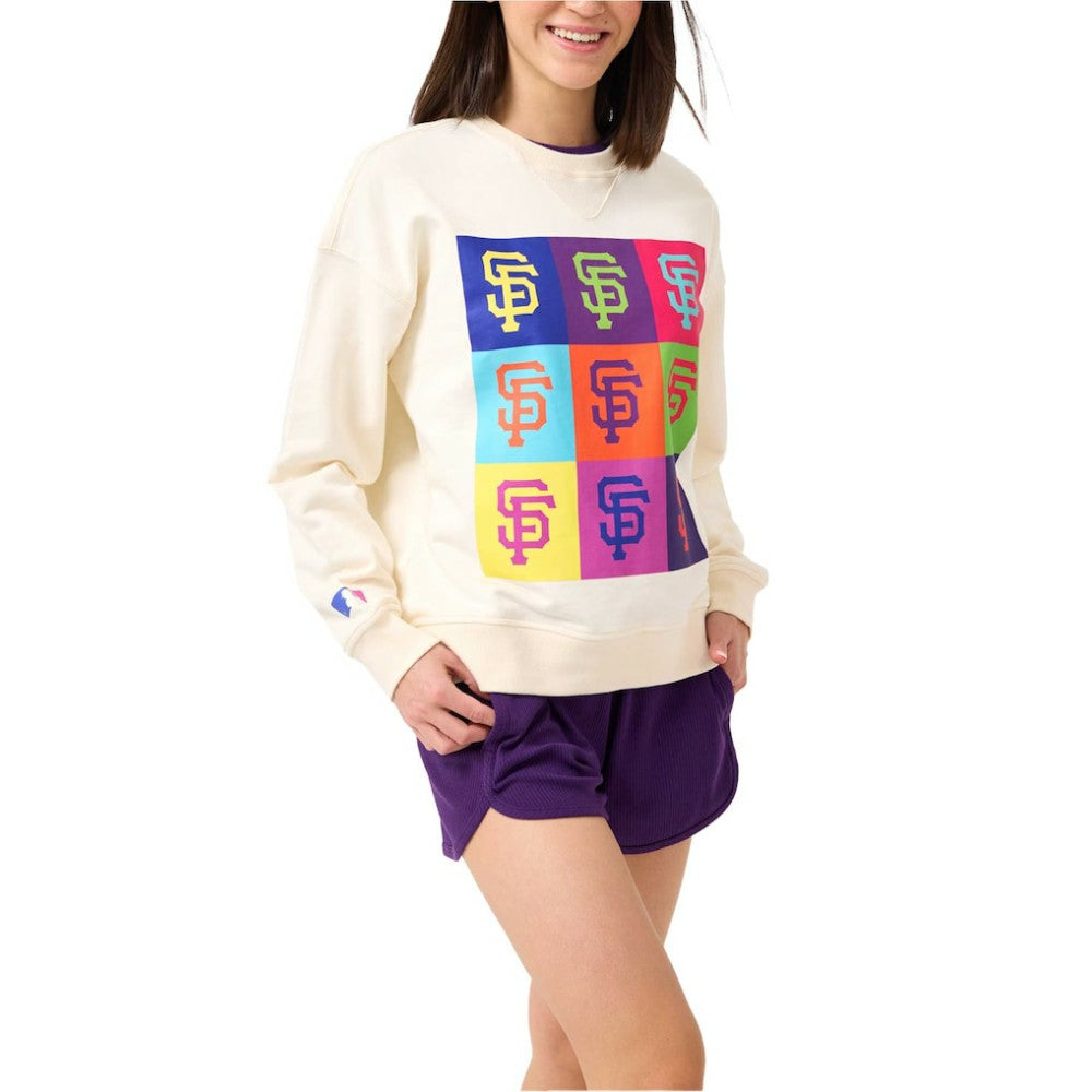 San Francisco Giants Terez Women's Classic Oversized Pullover Sweatshirt Cream