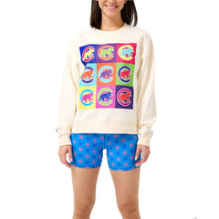 Chicago Cubs Terez Women's Classic Oversized Pullover Sweatshirt Cream