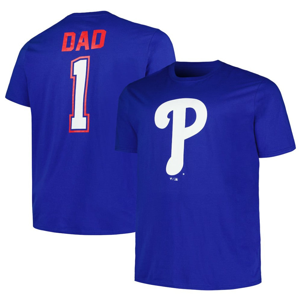 Philadelphia Phillies Profile Big & Tall #1 Dad T-Shirt Royal