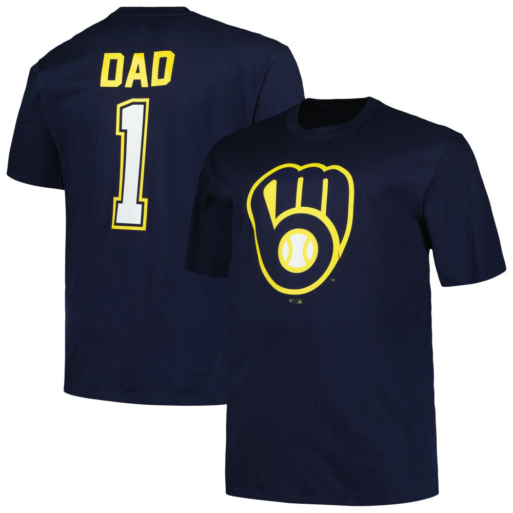 Milwaukee Brewers Profile Big & Tall #1 Dad T-Shirt Navy