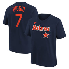 Craig Biggio Houston Astros Youth Cooperstown Collection Name & Number T-Shirt Navy | Nike