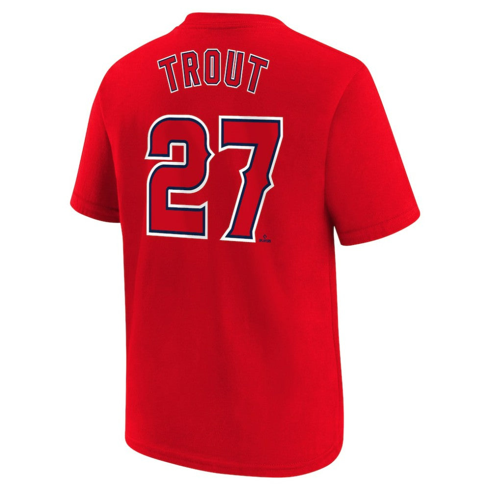 Mike Trout Los Angeles Angels Youth Name & Number T-Shirt Red | Nike