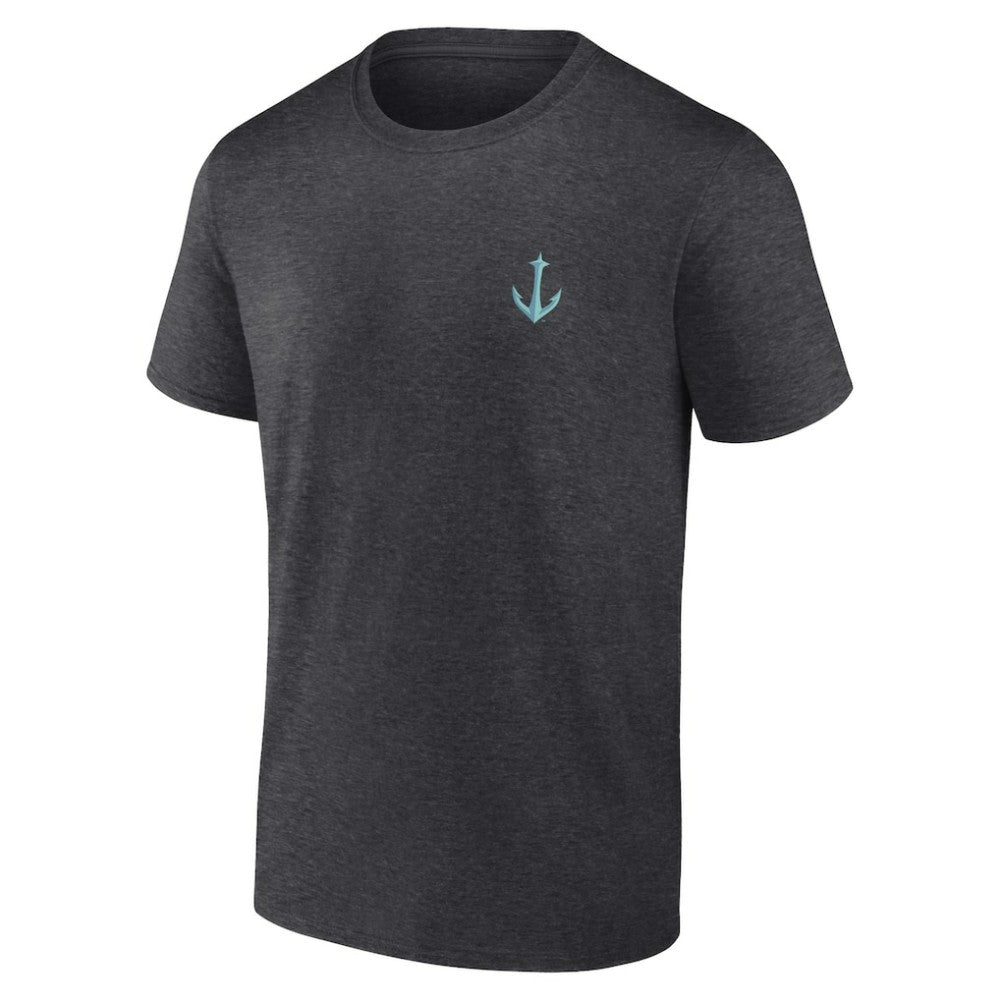 Seattle Kraken Fanatics Backbone T-Shirt Heather Charcoal