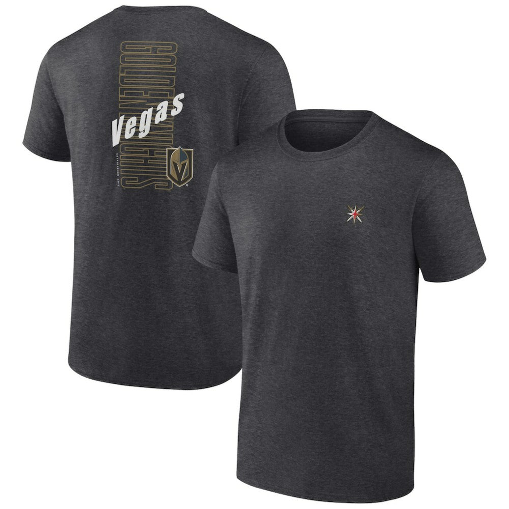 Vegas Golden Knights Fanatics Backbone T-Shirt Heather Charcoal
