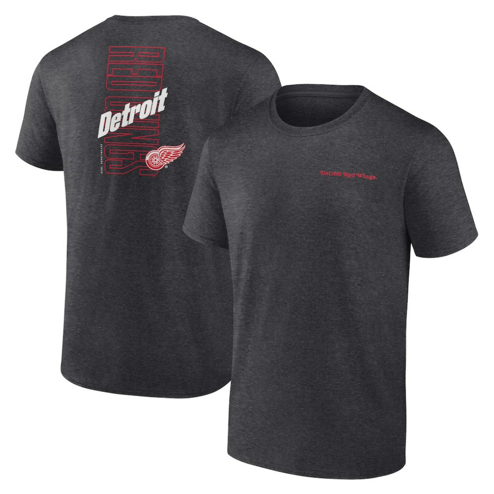 Detroit Red Wings Fanatics Backbone T-Shirt Heather Charcoal