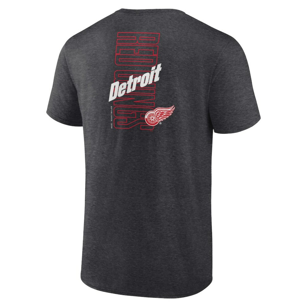 Detroit Red Wings Fanatics Backbone T-Shirt Heather Charcoal