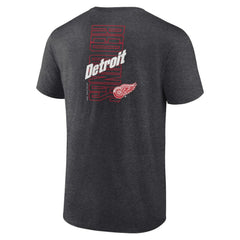 Detroit Red Wings Fanatics Backbone T-Shirt Heather Charcoal