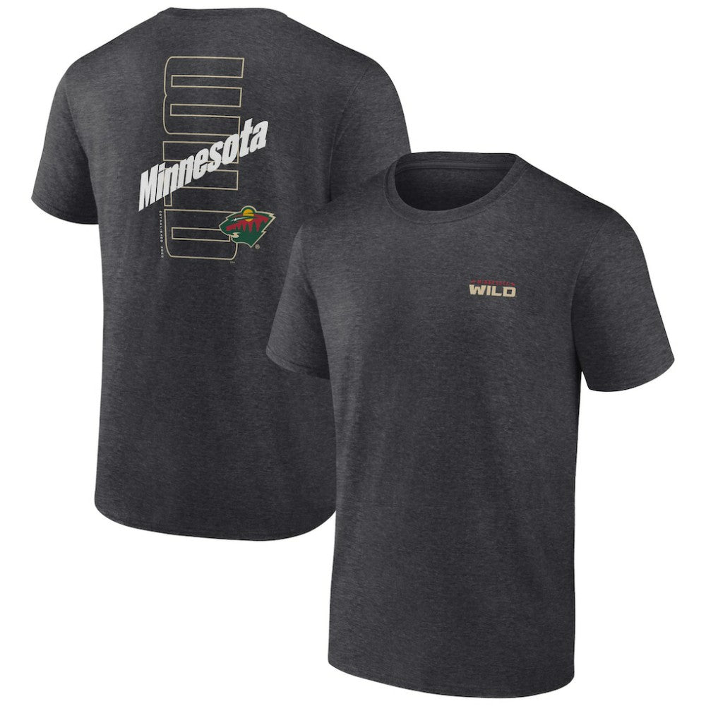 Minnesota Wild Fanatics Backbone T-Shirt Heather Charcoal
