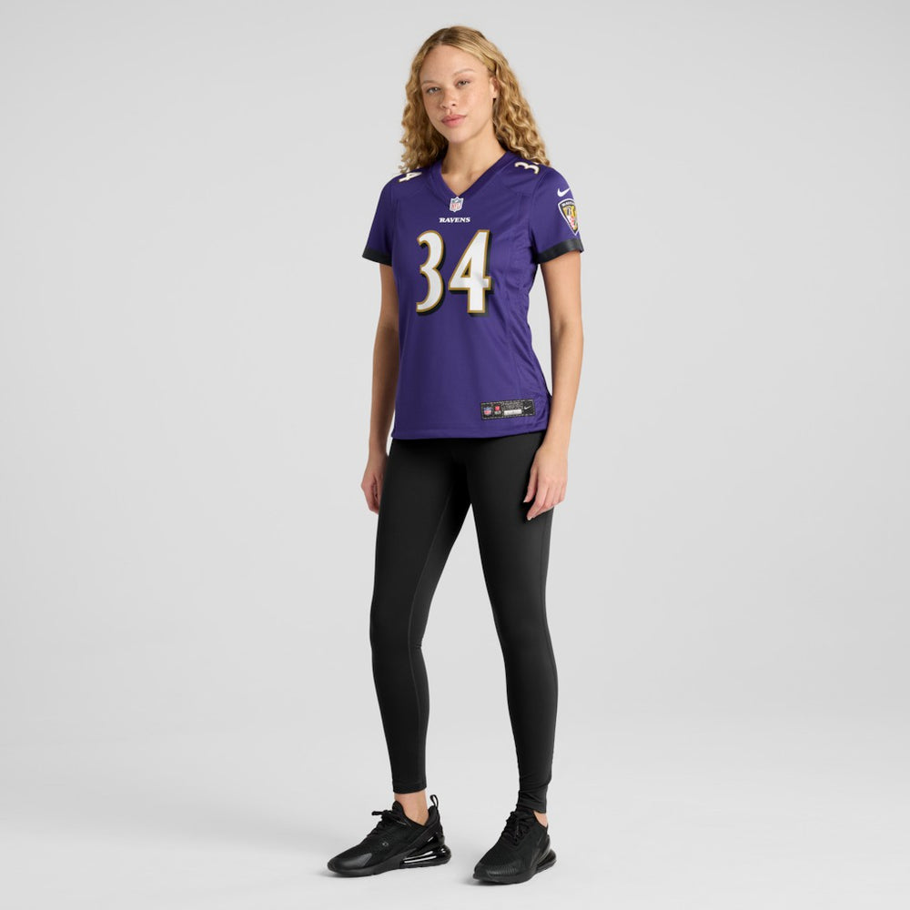 Keaton Mitchell Baltimore Ravens Women's Game Jersey - Purple