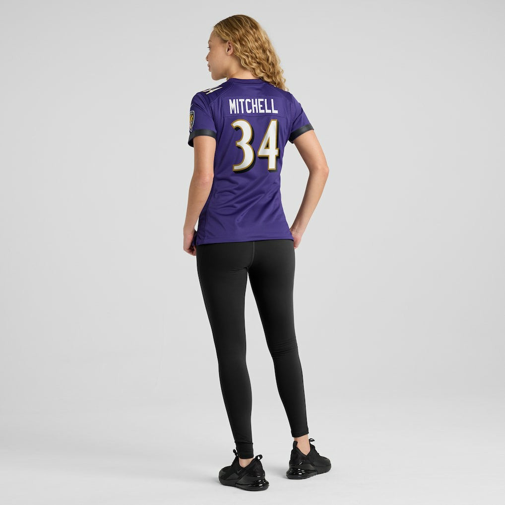 Keaton Mitchell Baltimore Ravens Women's Game Jersey - Purple