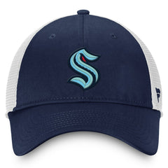 Seattle Kraken Fanatics Core Primary Logo Trucker Adjustable Hat Deep Sea Blue/White