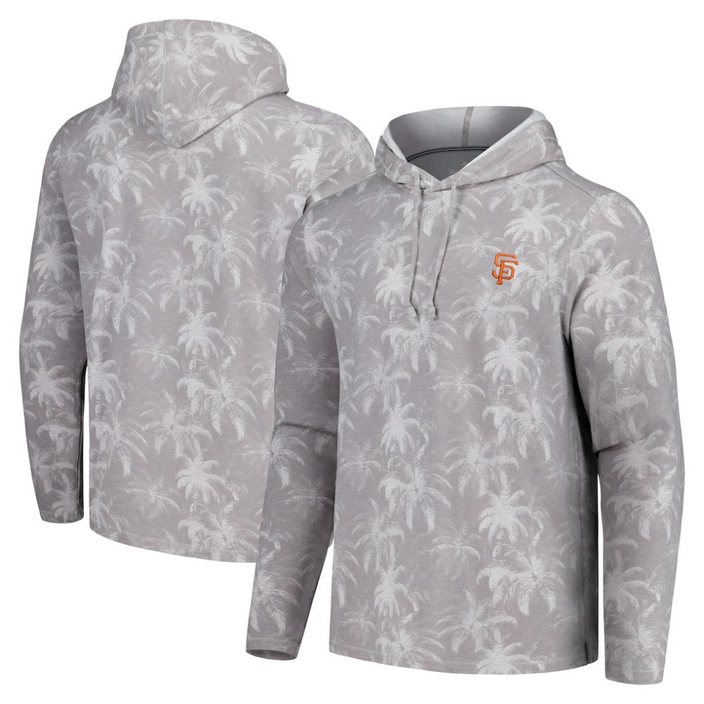 San Francisco Giants Tommy Bahama Palm Frenzy Hoodie Long Sleeve T-Shirt Gray