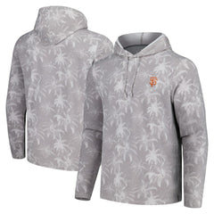 San Francisco Giants Tommy Bahama Palm Frenzy Hoodie Long Sleeve T-Shirt Gray