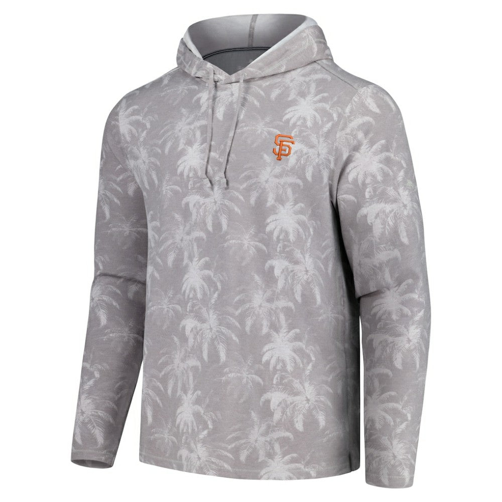 San Francisco Giants Tommy Bahama Palm Frenzy Hoodie Long Sleeve T-Shirt Gray