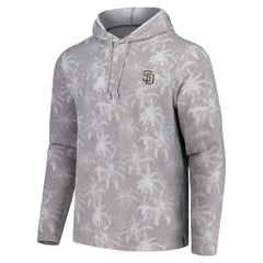 San Diego Padres Tommy Bahama Palm Frenzy Hoodie Long Sleeve T-Shirt Gray
