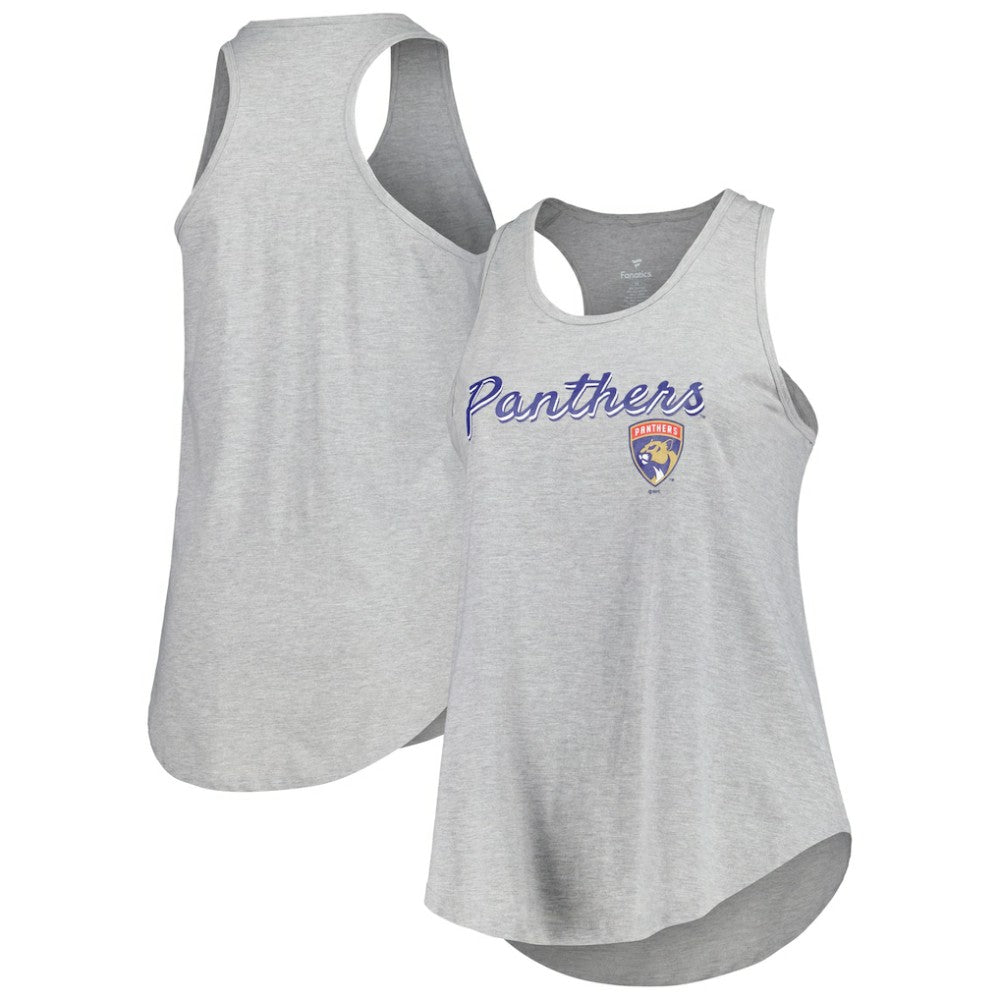 Florida Panthers Fanatics Women's Plus Size Racerback Tank Top Heather Gray