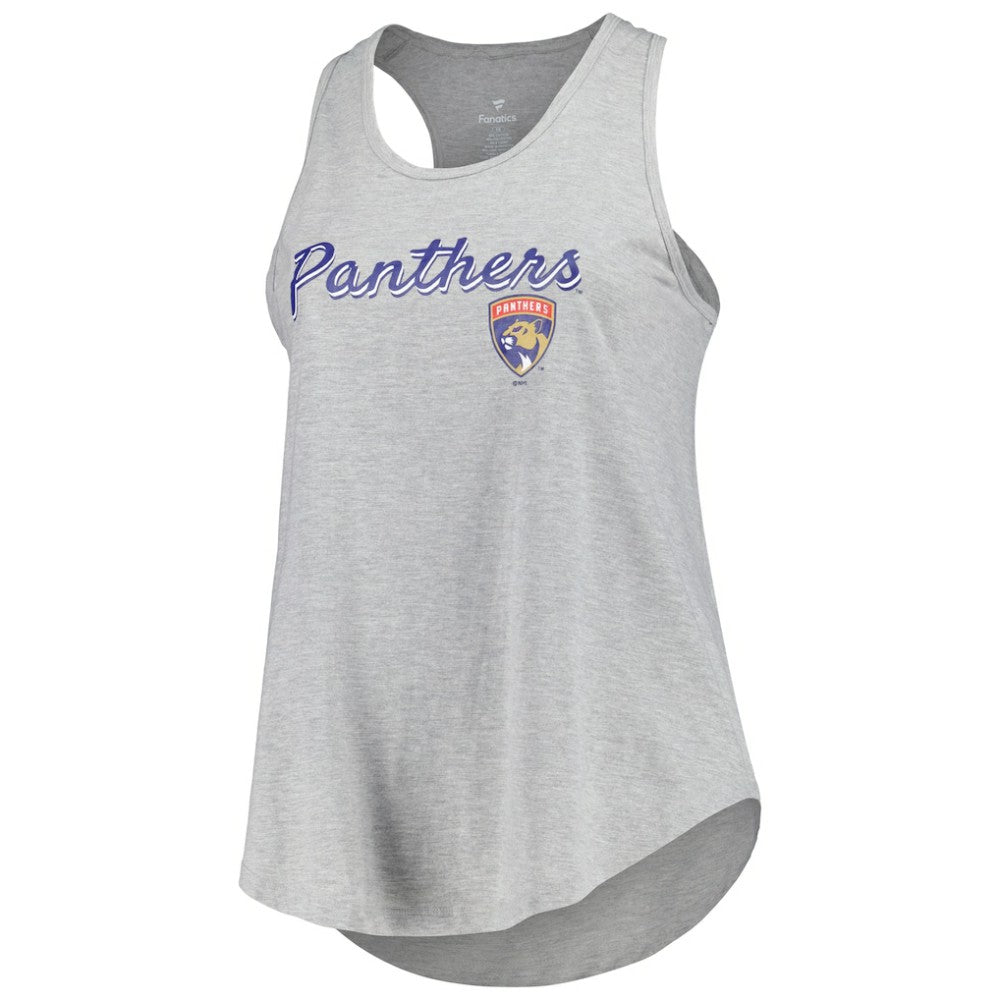 Florida Panthers Fanatics Women's Plus Size Racerback Tank Top Heather Gray