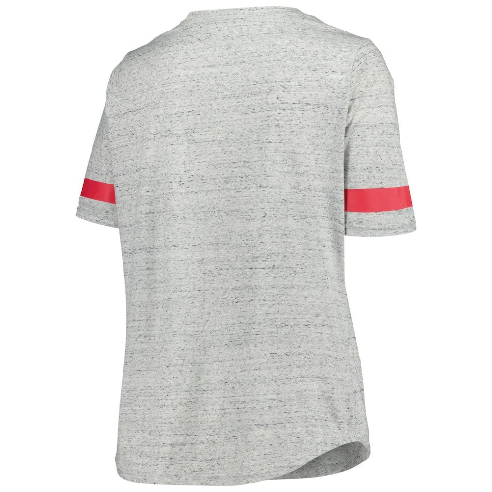 New Jersey Devils Fanatics Women's Plus Size Lace-Up T-Shirt Heather Gray