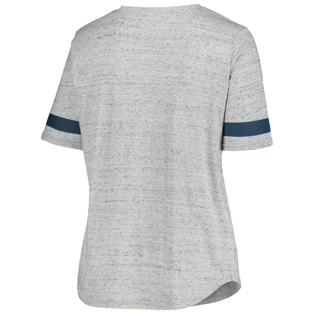 Seattle Kraken Fanatics Women's Plus Size Lace-Up T-Shirt Heather Gray