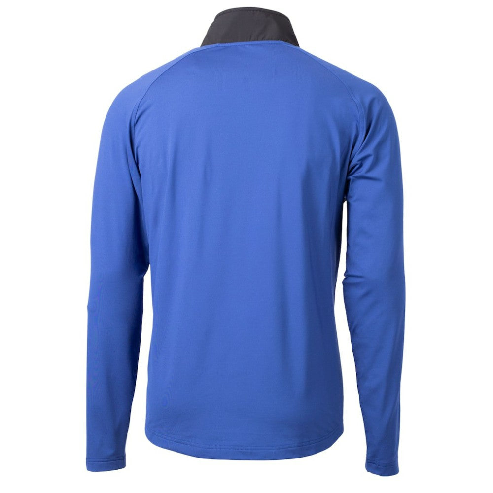 Seattle Mariners Cutter & Buck City Connect Adapt Eco Knit Hybrid Recycled Quarter-Zip Pullover Top Blue/Black