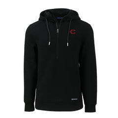 Cincinnati Reds Cutter & Buck City Connect Roam Eco Recycled Half-Zip Pullover Hoodie Black