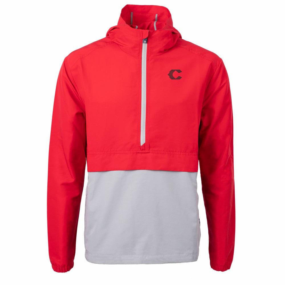 Cincinnati Reds Cutter & Buck City Connect Charter Eco Recycled Half-Zip Anorak Jacket Red/Gray