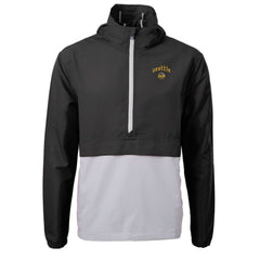 Seattle Mariners Cutter & Buck City Connect Charter Eco Recycled Half-Zip Anorak Jacket Black/Gray