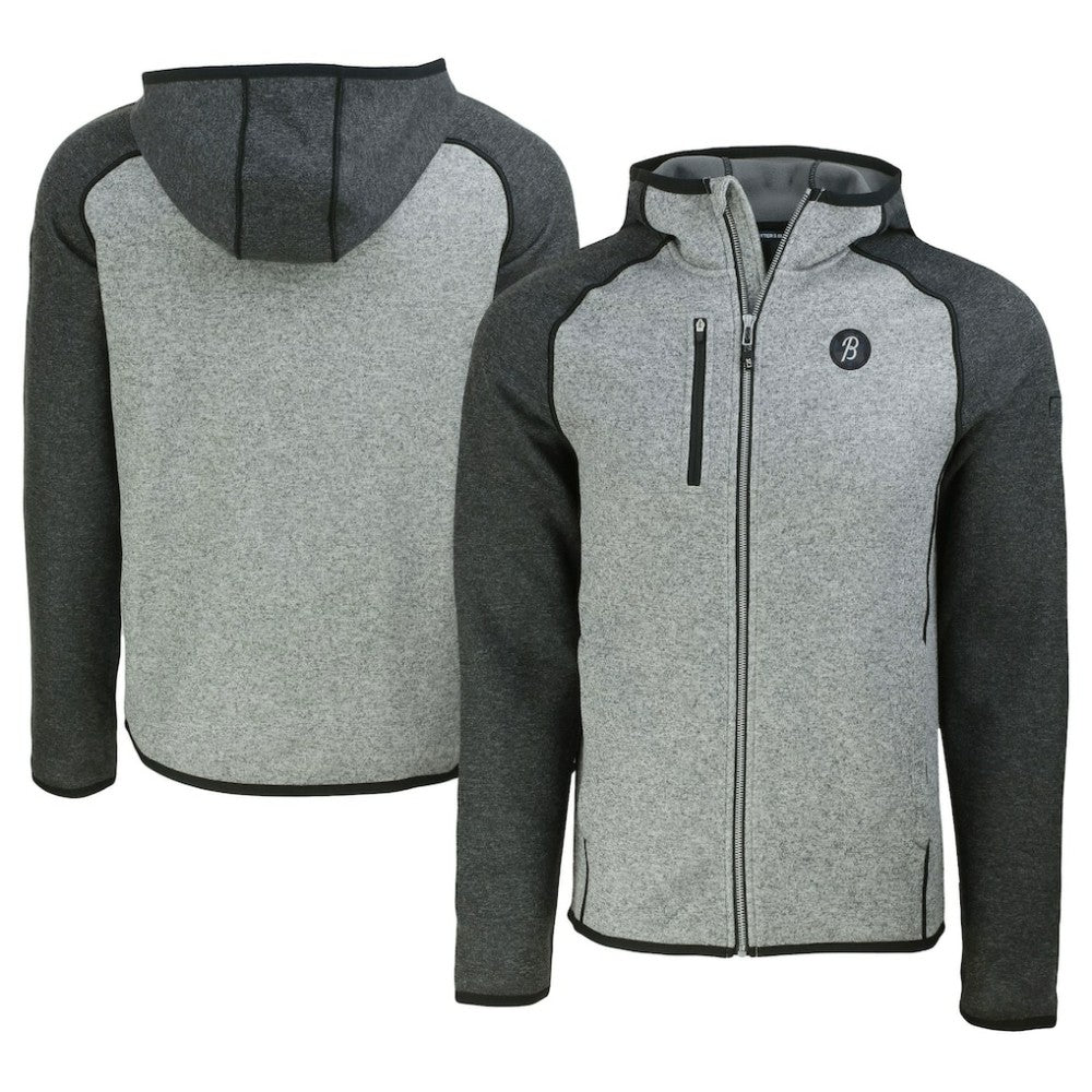 Baltimore Orioles Cutter & Buck City Connect Mainsail Full-Zip Hoodie Heather Gray/Heather Charcoal